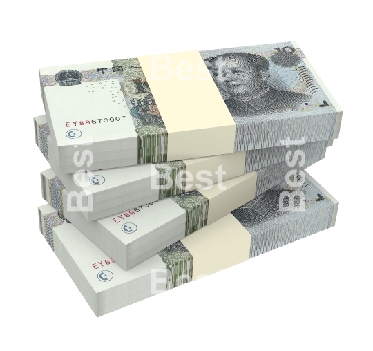 Yuan money isolated on white background