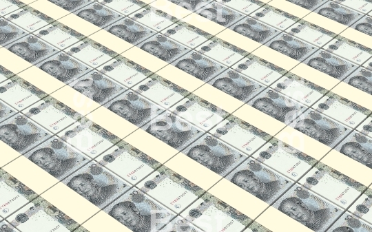 Yuan money stacked background