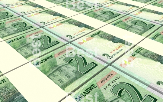 Zimbabwean dollar bills stacked background