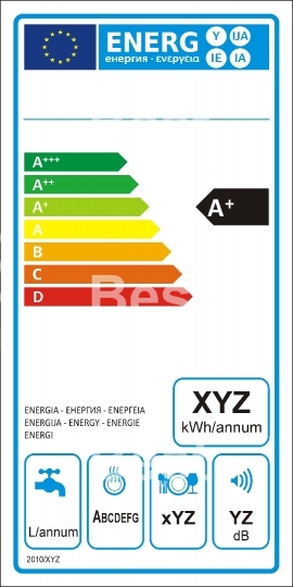Dishwasher machine energy rating graph label