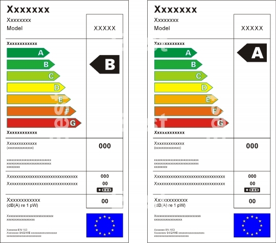 Refrigerator machine energy rating graph label