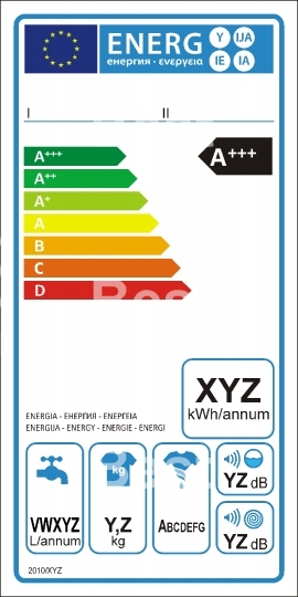 Washing machine new energy rating graph label