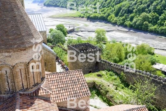 Ananuri fortress at the Aragvi River in Georgia