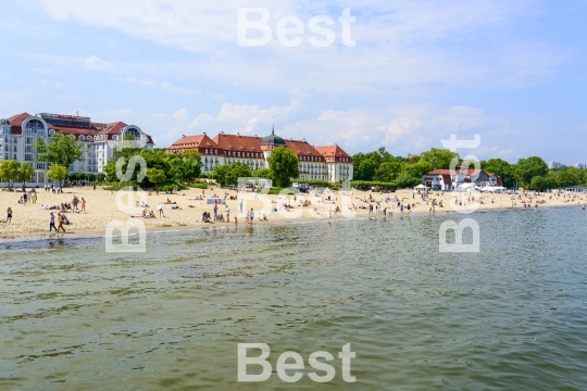Beach in Sopot on a sunny day