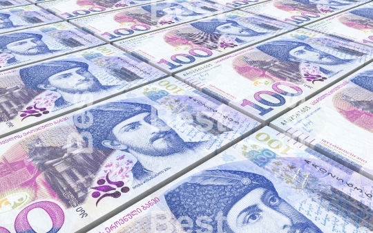 Georgian lari bills stacks background