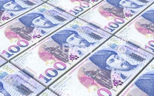 Georgian lari bills stacks background