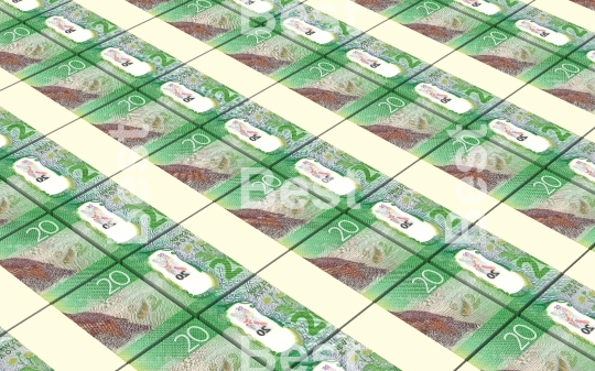 New Zealand dollar bills stacked background