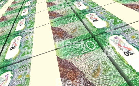 New Zealand dollar bills stacked background