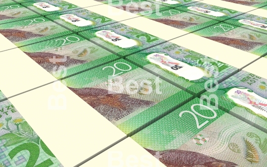 New Zealand dollar bills stacked background