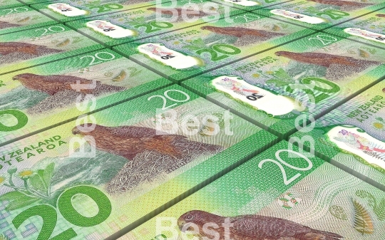 New Zealand dollar bills stacked background