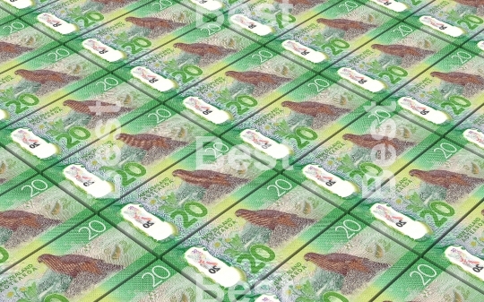 New Zealand dollar bills stacked background