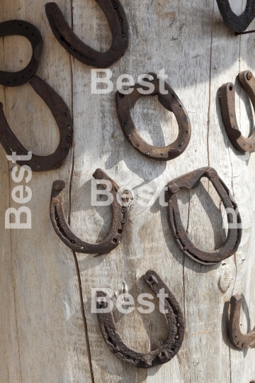 Old rusty horseshoes