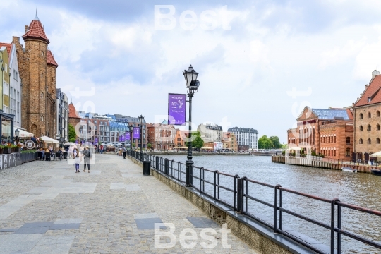 Promenade at the Motlawa River in Gdansk