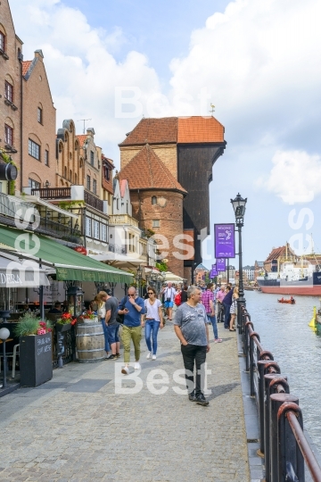 Promenade at the Motlawa River in Gdansk