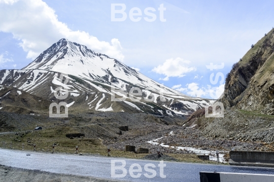 View of the mountains of the Greater Caucasus, Georgia