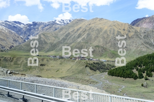 View of the mountains of the Greater Caucasus, Georgia