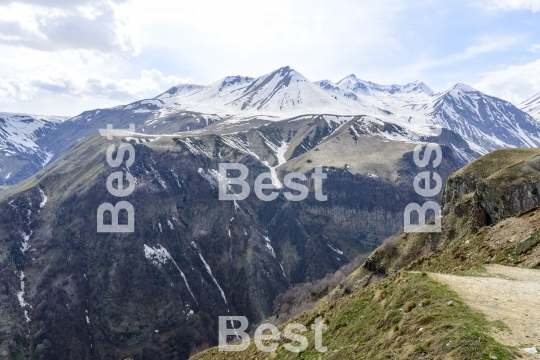 View of the mountains of the Greater Caucasus, Georgia