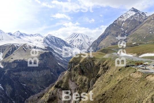 View of the mountains of the Greater Caucasus, Georgia