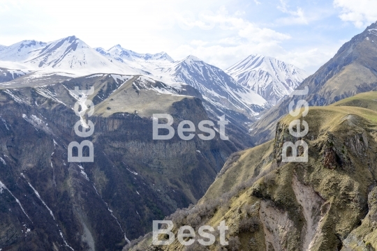 View of the mountains of the Greater Caucasus, Georgia