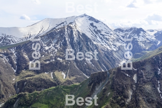 View of the mountains of the Greater Caucasus, Georgia