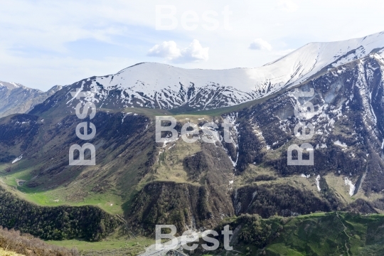 View of the mountains of the Greater Caucasus, Georgia