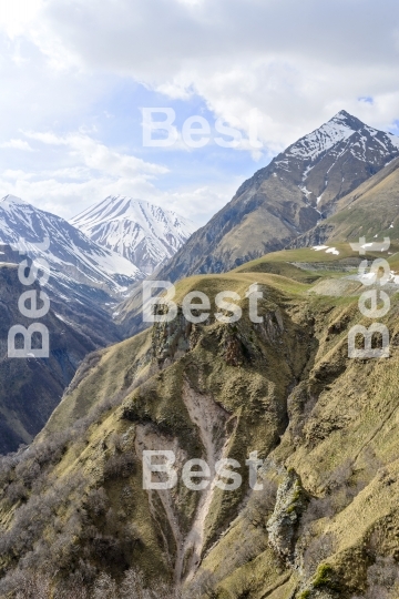 View of the mountains of the Greater Caucasus, Georgia