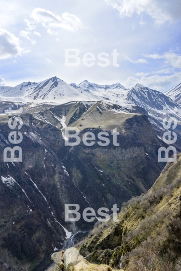 View of the mountains of the Greater Caucasus, Georgia