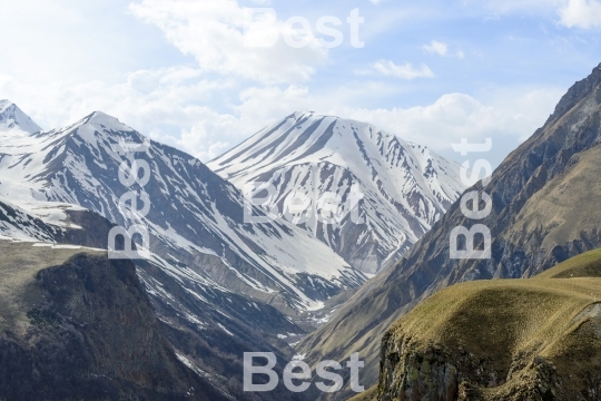 View of the mountains of the Greater Caucasus, Georgia