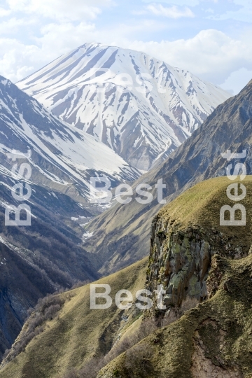 View of the mountains of the Greater Caucasus, Georgia