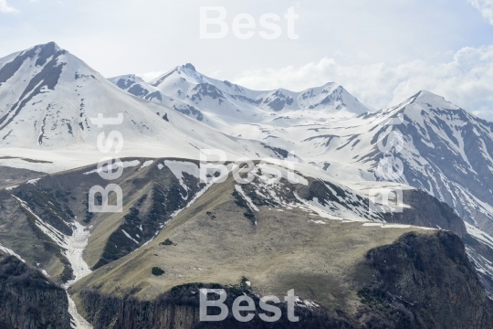 View of the mountains of the Greater Caucasus, Georgia