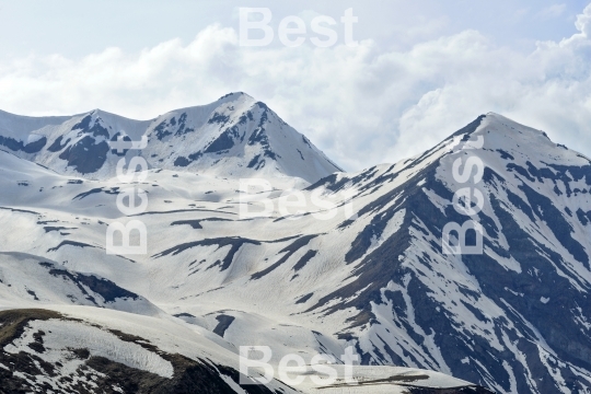 View of the mountains of the Greater Caucasus, Georgia